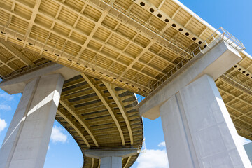 view of a complex concrete structure of a transport interchange
