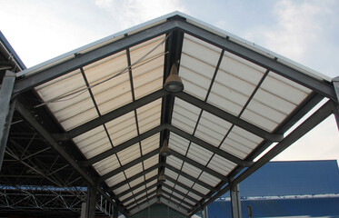 Obraz premium steel roof ,metal roof in construction site