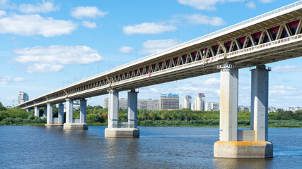 Nizhny Novgorod. Metro bridge across the Oka river