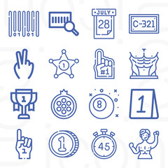 16 pack of six  lineal web icons set