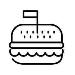 hamburger fast food line style icon