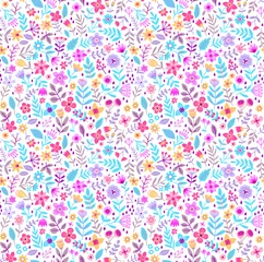 Printed kitchen splashbacks Small flowers Cute Floral pattern in the small flower. "Ditsy print". Motifs scattered random. Seamless vector texture. Elegant template for fashion prints. Printing with small colorful flowers. White background.