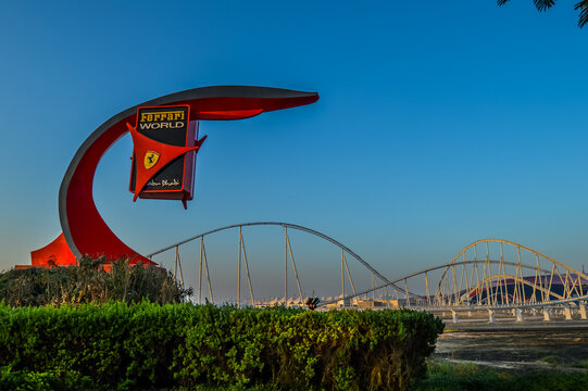 Exteriors of Ferrari world , an amusement park in Abu Dhabi on Yas Island