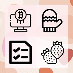 Simple set of ps related lineal icons