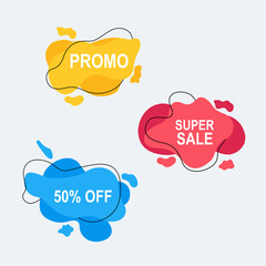 set of speech bubbles for promotion and advertisement