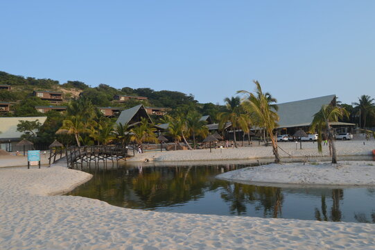 Beautiful Bilene beach and lagoon near Maputo in Mozambique