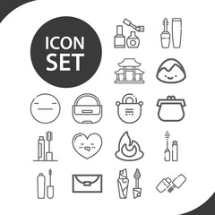 Simple set of round off related lineal icons.