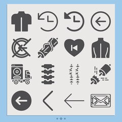 Simple set of vertebral canal related filled icons.