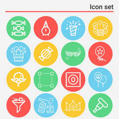 16 pack of candidate  lineal web icons set