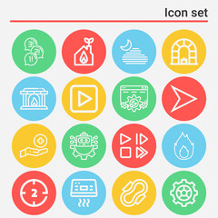 16 pack of fastest  lineal web icons set