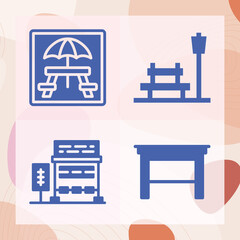 Simple set of plateau related filled icons