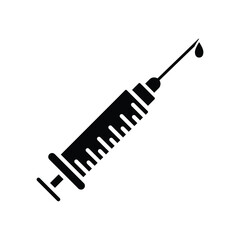 a syringe with a drop glyph icon
