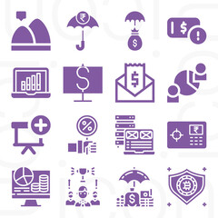 16 pack of partner  filled web icons set