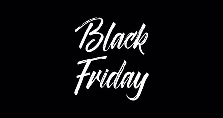 Black Friday handwritten text for advertising banners or posters. Animation with handwriting effect