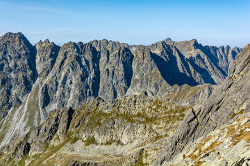 Late summer landscape of the Tatra ridge. Tatra National Park, Slovakia.