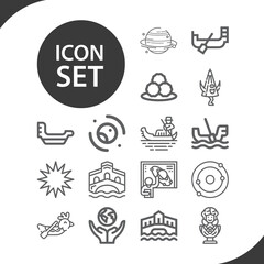 Simple set of venus related lineal icons.