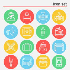 16 pack of address  lineal web icons set
