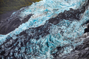 Glaciers of Alaska on the top of the mountains