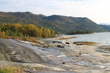 Landscape in Northern Norway during a road trip to the arctic circle