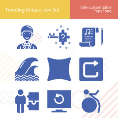 Simple set of equation related filled icons.