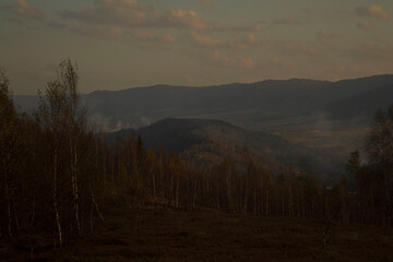 sunset in the mountains