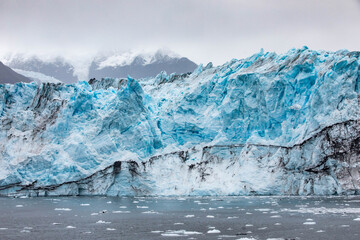 Alaska glaciers scenic view from Prince Willialiam Sound bay
