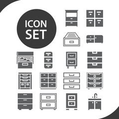 Simple set of china closet related filled icons.