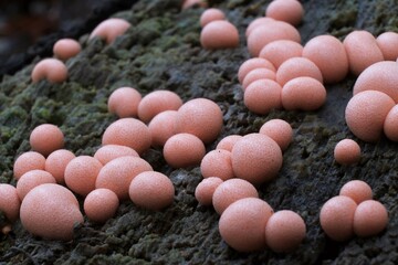 Amazing pink slime mold Lycogala epidendrum - slime molds are interesting organisms beetwen mushrooms and animals 