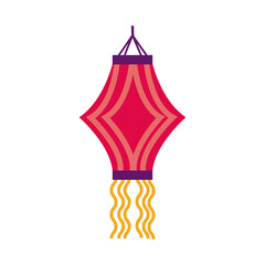 diwali paper lamp hanging flat style icon