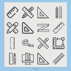 Simple set of cm related lineal icons.