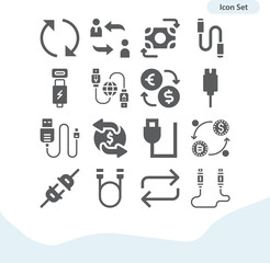 Simple set of telephone system related filled icons.