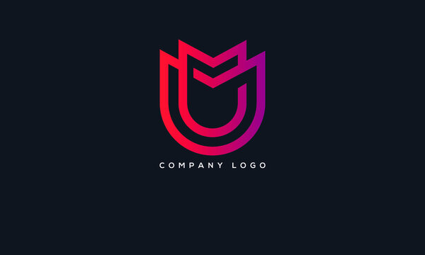 Alphabet letter icon logo UM or MU