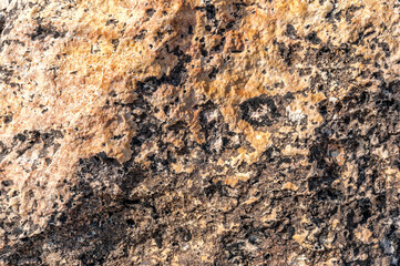 Dark gray stone with orange-yellow interspersed for background.