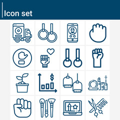 Simple set of raised related lineal icons.