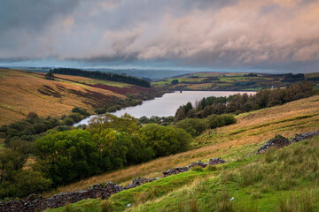 Naklejka premium The Cray Reservoir in the Brecon Beacons National Park originally built to supply water to the city of Swansea in South Wales UK 