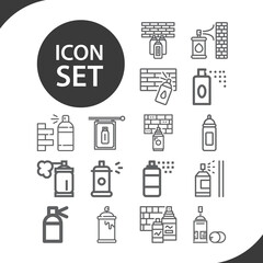 Simple set of graffiti related lineal icons.