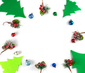 Flatley Christmas. Holiday Christmas background. Christmas card background. Christmas trees. Frame. Isolate. copy paste