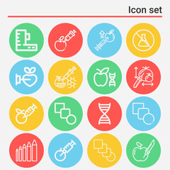 16 pack of modified  lineal web icons set