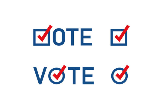 USA Vote Icon. Ballot Sign. I Voted Concept Illustration. American Button In Vector Flat