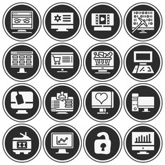 16 pack of assessed  filled web icons set