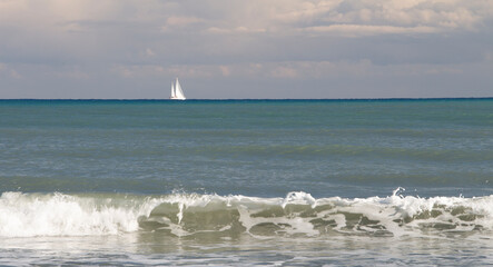 yacht at sea