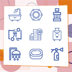 Simple set of 9 icons related to double