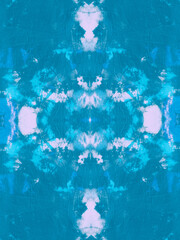 Seamless Teal Tie Dye Shibori Print. Abstract 