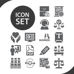 Simple set of contract related filled icons.