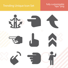Simple set of upward related filled icons.