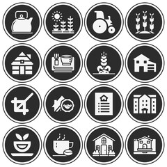 16 pack of plantation  filled web icons set