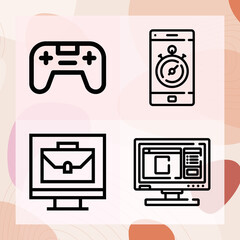 Simple set of foreground related lineal icons