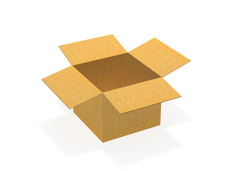 Open cardboard box 3d rendering