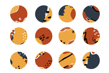 Highlights Covers. Minimalistic set of abstract elements patterns