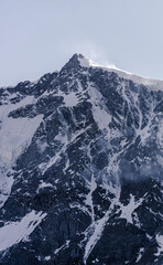 The east face of Monte Rosa, One of the highest and most spectacular mountains in the Alps, Near the town of Macugnaga, Italy - July 2020